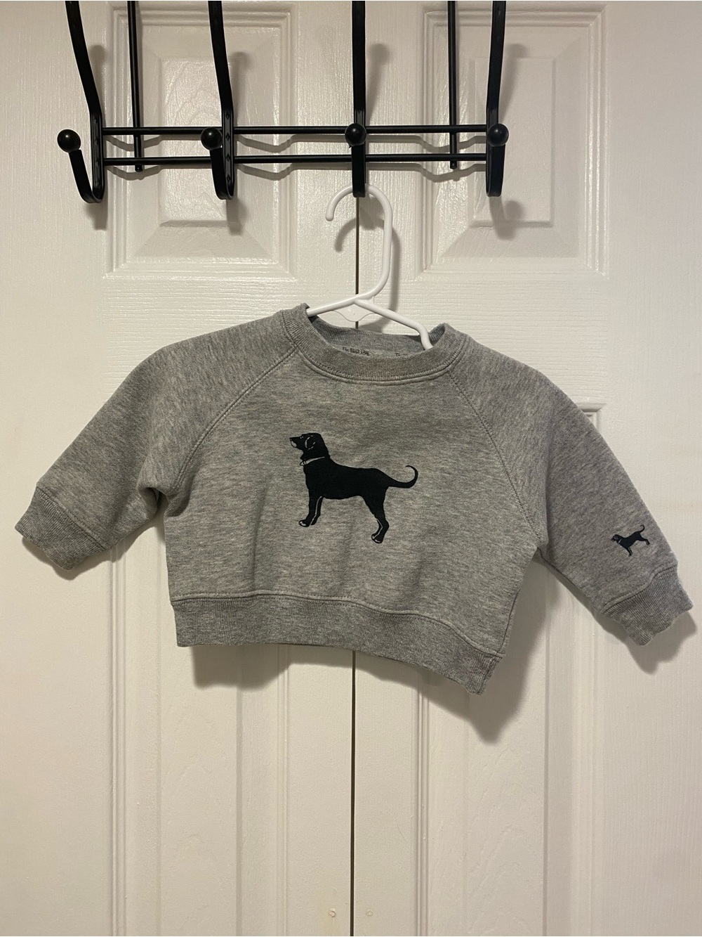 The Black Dog Gray Sweatshirt with Black Dog Patch 0-6M